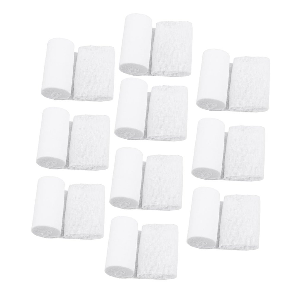10pcs Disposable Gauze Rolls 8cm X 600cm Bandage Wrap for Emergency First Aid Training and Wound Dressing