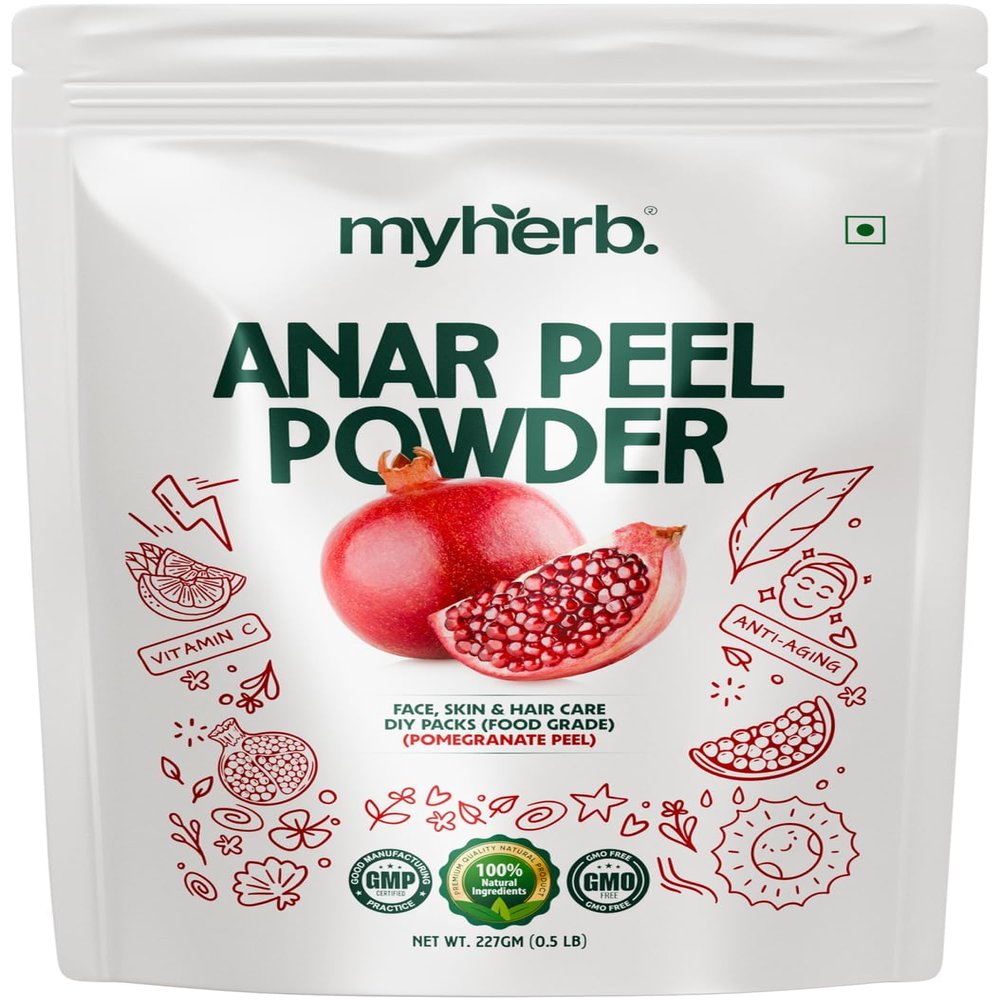 100% Pure Natural Organic Anar Peel Powder (Pumegranate Peel Powder) || 227 Gm/0.5 Lbs || For Hair and Face Care || For Skin ||