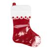 ClearBags Stocking Shaped Clear Zipper Pouch with Pre-Printed Red Trim and Hanging Hole Food Safe Stand Up Holiday Packaging Bag for Candy Treats and Gifts 10 x 16 SP8SZ view 1