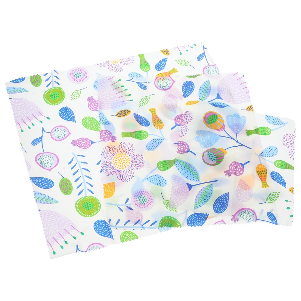 Homoyoyo Reusable Organic Beeswax Food Wrap Set 3pcs (s, M, L) Natural Cotton Sandwich Food Storage Wraps for Kitchen Fresh Keeping and Leftovers