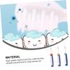 JEWEDECO 3pcs Toothbrush Set Soft Bristles Manual Cartoon Teeth Cleaning Brush for Boys and Ages 3-12 with Blue, Yellow, and Red Colors Random Color view 3