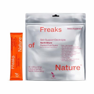 Freaks of Nature Skin Support Electrolyte | Whole-Body Hydration | Zero Sugar| Internal Protection Against UV Damage | Supports Gut microbiome| (30-Count, Passion Fruit Guava)