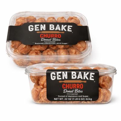 Gen Bake Churro Donut Bites Pack of 2, Cinnamon Sugar Dessert Bites, Soft & Sweet Bakery Snack, Ready-to-Eat Treats, 22 oz Each (44 oz Total)