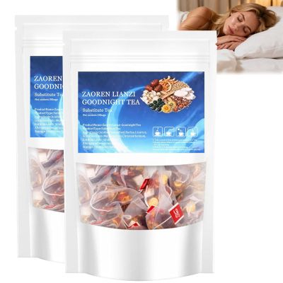 Ziziphus Sleep Tea(Sour Jujube Seed), Herbal Sleeping Tea Bags With Sour Jujube Seed, Lily, Poria, Jujubes, Barley, Mulbery, Caffeine-Free Calming Herbal Blend (60PC)