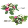 HOMOCONO Artificial Peony Garland Wreaths for Table Centerpiece, Spring Floral Candle Rings, Pink Red Faux Peony Flowers, 2pcs Set, Wedding and Festival Decoration view 3