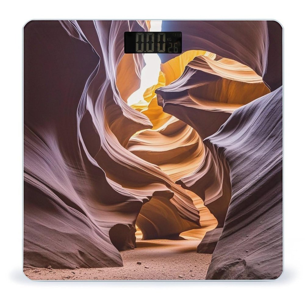 Antelope Canyon Bathroom Scale for Body Weight Bathroom Weighing Scales with Back Lit LED Display Sturdy Tempered Glass Body Weight Bathroom Scale 400lb Weighing
