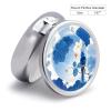 Blue And White Chinese Style Flower And Bird Pills Container with 3 Compartment, Round Medicine Organizer for Travel, Portable Small Pill Case, Pill Box for Purse Pocket, Fish Oil Holder, Pill Carrier view 2
