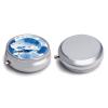Blue And White Chinese Style Flower And Bird Pills Container with 3 Compartment, Round Medicine Organizer for Travel, Portable Small Pill Case, Pill Box for Purse Pocket, Fish Oil Holder, Pill Carrier view 3