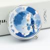 Blue And White Chinese Style Flower And Bird Pills Container with 3 Compartment, Round Medicine Organizer for Travel, Portable Small Pill Case, Pill Box for Purse Pocket, Fish Oil Holder, Pill Carrier view 4