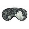 White Patterned Ghost Sleep Mask Adjustable Light Blocking Blindfold Soft Breathable Eye Mask Eyeshade Night Eye Cover Night Blindfold Sleep Shade Cover for Travel Yoga Nap view 2