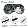 White Patterned Ghost Sleep Mask Adjustable Light Blocking Blindfold Soft Breathable Eye Mask Eyeshade Night Eye Cover Night Blindfold Sleep Shade Cover for Travel Yoga Nap view 3