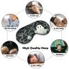 White Patterned Ghost Sleep Mask Adjustable Light Blocking Blindfold Soft Breathable Eye Mask Eyeshade Night Eye Cover Night Blindfold Sleep Shade Cover for Travel Yoga Nap view 4