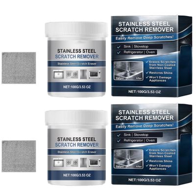 Scratch Removal Kit - Heavy-duty Sink and Appliance Repair Paste - Highly effective scratch remover for uncoated stainless steel, cookware, refrigerators and ovens - 3.53 ounces (3, 3.53 OZ)
