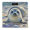 Harp Seal Painting Bathroom Scale for Body Weight Bathroom Weighing Scales with Back Lit LED Display Sturdy Tempered Glass Body Weight Bathroom Scale 400lb Weighing view 1