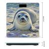 Harp Seal Painting Bathroom Scale for Body Weight Bathroom Weighing Scales with Back Lit LED Display Sturdy Tempered Glass Body Weight Bathroom Scale 400lb Weighing view 2