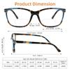 Ryegis Bifocal Reading Glasses Women Clear Top Eyeglasses,Pattern Print Stylish Ladies Readers Spring Hinge 1.5 view 3