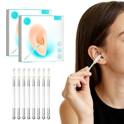 24 PCS Earwax Removal Adhesive Swabs, 2026 New Reusable Ear Wax Removal Tools with Dust Cover Packaging, Double-Head Adhesive Ear Cleaning Sticks for All Ages (Small)
