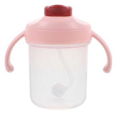 OSOLADY Weighted Sippy Cup with Straw and Lid 300ml Spill Proof Drinking Cup for Elderly Dysphagia Patients Hospital Use Two Handle Handicap Drinking Aid