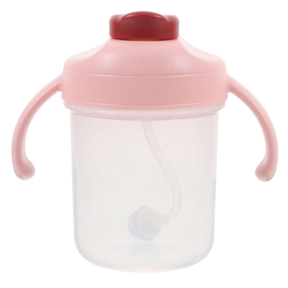 OSOLADY Weighted Sippy Cup with Straw and Lid 300ml Spill Proof Drinking Cup for Elderly Dysphagia Patients Hospital Use Two Handle Handicap Drinking Aid