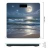 Night Ocean Bathroom Scale for Body Weight Bathroom Weighing Scales with Back Lit LED Display Sturdy Tempered Glass Body Weight Bathroom Scale 400lb Weighing view 2