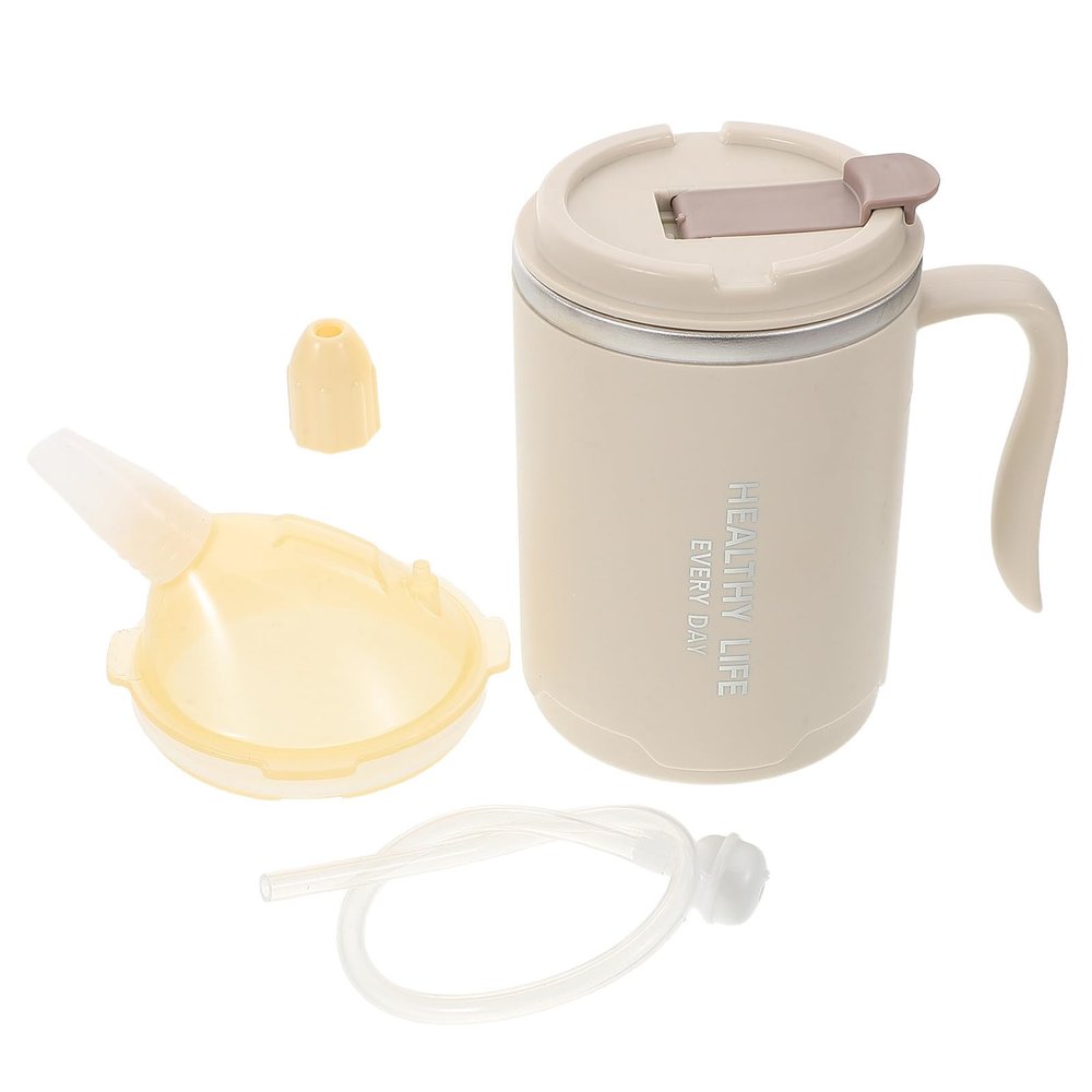 COOPHYA Elderly Feeding Cup 400ml Nursing Drinking Cup with Leak-proof Design for Bedridden Disabled Adults Dysphagia Adaptive Water Beaker for Elderly Use