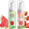Foam Toothpaste Kids 2 Pack, Toddler Foam Toothpaste with Fluoride Kids Foaming Toothpaste with Fruit Flavor Ultra-fine Mousse Foam Toothpastes Anti-Cavity for Kids Ages 3+ Strawberry & Watermelon