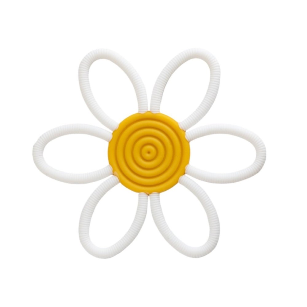 2pcs Nordic Flower Soothing Teether - Cartoon Hollow Holding Teether for Teething Relief(White Flowers)