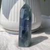 152g Natural Blue Fluorite Crystal Point Polished Hexagonal Obelisk Wand for Meditation, Chakra Healing, Home Decor, and Crystal Collection view 1
