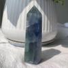 152g Natural Blue Fluorite Crystal Point Polished Hexagonal Obelisk Wand for Meditation, Chakra Healing, Home Decor, and Crystal Collection view 2