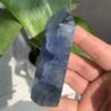 152g Natural Blue Fluorite Crystal Point Polished Hexagonal Obelisk Wand for Meditation, Chakra Healing, Home Decor, and Crystal Collection view 3