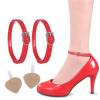 10 Pair Ankle-Fixing Straps for Womens Shoes Anti-Skid, Adjustable Bands for Loose Laces(Red) view 2