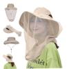 Sun Protection Wide Brim Bug Net Hat Breathable Bug Hat with Detachable Hidden Netting Adjustable Sun for Women Men (Khaki) view 2