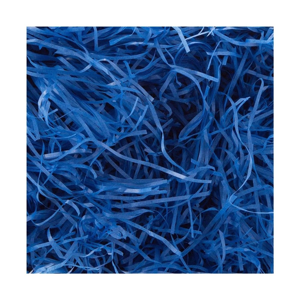 Anenog Gift Basket Filler 300g Basket Grass Crinkle Cut Tissue Paper Recyclable Craft Shred Confetti Raffia Paper Filler Gift Box Wrap Package(Royal Blue)