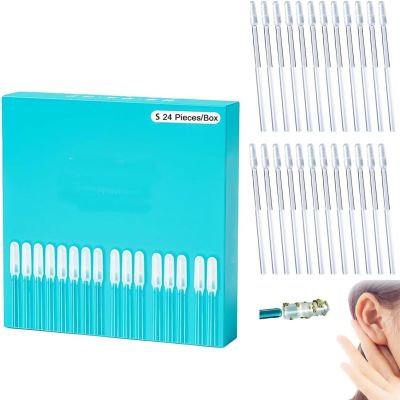 24Pcs Sticky Ear Cleaning Stick, Soft Head Sticky Ear Cleaning Buds, Reusable Earwax Removal Adhesive Swabs, Ears Wax St Icky Swabs, Gentle Does Not Harm Ears Care for Adults Children Elderly
