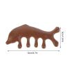 ARTIBETTER Wooden Five-Tooth Scalp Massage Comb Bone Shaped Acupoint Massager for Home Use with Dolphin Design Relaxation Tool for Stress Relief view 2