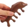 ARTIBETTER Wooden Five-Tooth Scalp Massage Comb Bone Shaped Acupoint Massager for Home Use with Dolphin Design Relaxation Tool for Stress Relief view 4