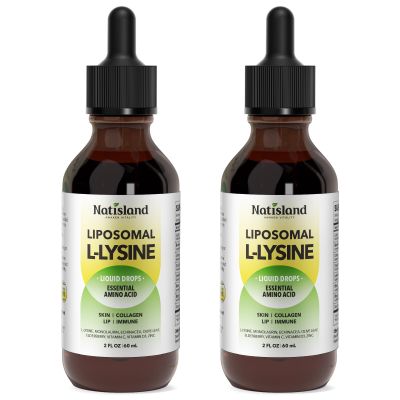 Liposomal L-lysine Monolaurin Liquid Drops, Lysine 1000MG Supplement for Adults & Kids, Echinacea & Elderberry with Vitamin C & D3, Zinc, for Lip & Skin Health, Collagen & Immune Support, 4 Fl Oz