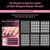 Nail Repair Patches for Damaged Nails - 6 Sizes Clear Nail Shaped Repair Sheets, Fixation & Isolation Layer, Protective Layer for Acrylic, Invisible Instant and Easy to Use 26 Pcs (590 units) view 2