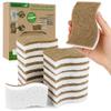 18 Pack Natural Kitchen Sponges, Biodegradable & Compostable | Non-Scratch Cellulose Coconut Fiber Sponges for Dishes, Pots & Pans | Eco-Friendly Cleaning Sponge (18) view 1