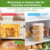 FEHHTO 50-Pack 35oz Disposable Meal Prep Containers with Lids and Forks, Compostable Kraft Paper Bowls To Go, Microwave & Freezer Safe Round Food Containers for Hot Soup, Cold Dessert, Lunch, Takeout view 4