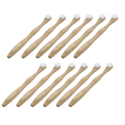 Ciieeo 12pcs Biodegradable Tongue Scraper with White Bristles Tongue Cleaning Brush for Oral Care and Bad Breath Control Unisex Adult Cleaner