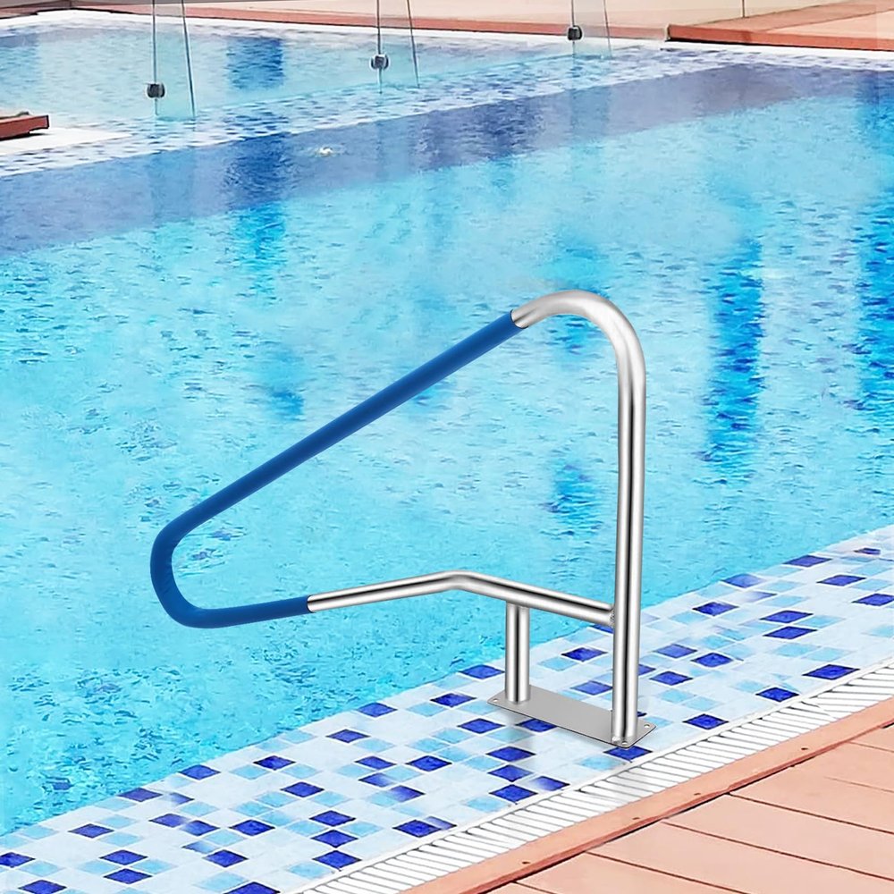 LALFPET Stainless Steel Pool Handrail Heavy Duty 375 lbs Load Non-Slip Grip Quick Mount Base Ideal for Bathtub & Pool Entry Size: 5436