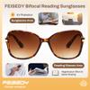 FEISEDY Women Bifocal Sunglasses Reader, Butterfly Sun Reader, Fashion Outdoor Blue Light Reading Glasses, UV400 Protection B0351 Leopard,2.0x view 3