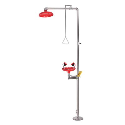 YHdtUO Stainless Steel Composite Eyewash, Emergency Laboratory Eyewash, with Top Shower Switch Handle Anddouble Filter Nozzle