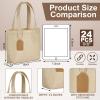 Aliceset 24 Pcs Mini Burlap Tote Bags,8 x 8 x 3.2 Inch,Beige view 2