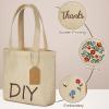 Aliceset 24 Pcs Mini Burlap Tote Bags,8 x 8 x 3.2 Inch,Beige view 3