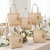 Aliceset 24 Pcs Mini Burlap Tote Bags,8 x 8 x 3.2 Inch,Beige view 4