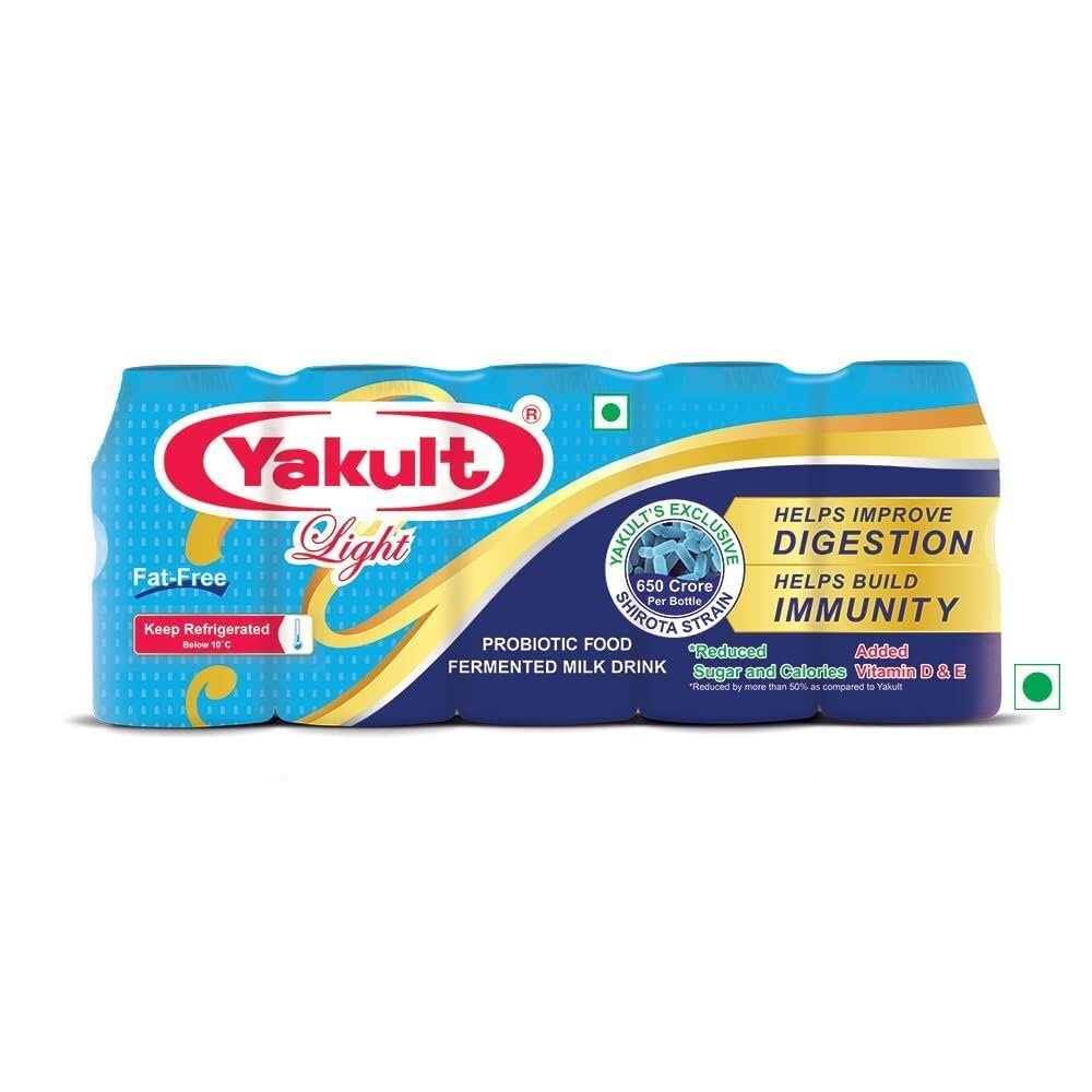 Yakult Light Probiotic Drink, Light Bottle, 65 Ml | Pack of 5 SHA.LKK