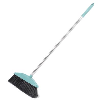 MAGICLULU Heavy Duty Nordic Blue Patio Broom with Long Handle, Reusable Plastic Floor Sweeping Tool for Indoor and Outdoor Cleaning, Suitable for Home and Commercial Use