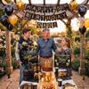 Kajaia 4 Pcs Black Gold Extra Large Happy Birthday Gift Bags 16x20 in view 3